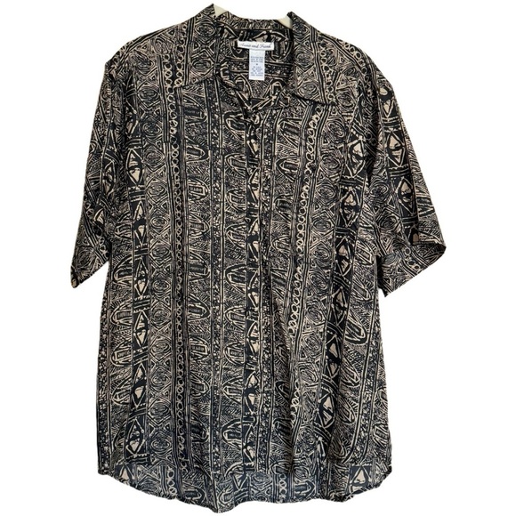 VINTAGE Anna And Frank Shirt Size Medium Button Up Blouse Top Silk - Picture 1 of 15